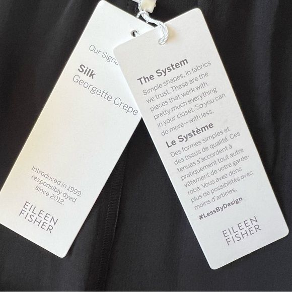 Eileen Fisher Black Silk Georgette Slouchy Ankle Pant in Black | 2X NWT - Picture 6 of 9